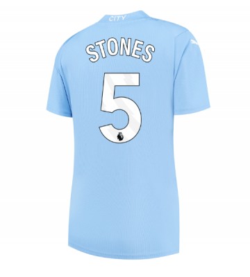 Manchester City John Stones #5 Replica Home Stadium Shirt for Women 2023-24 Short Sleeve